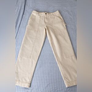 Old Navy High-Rise Straight Pants in Cream